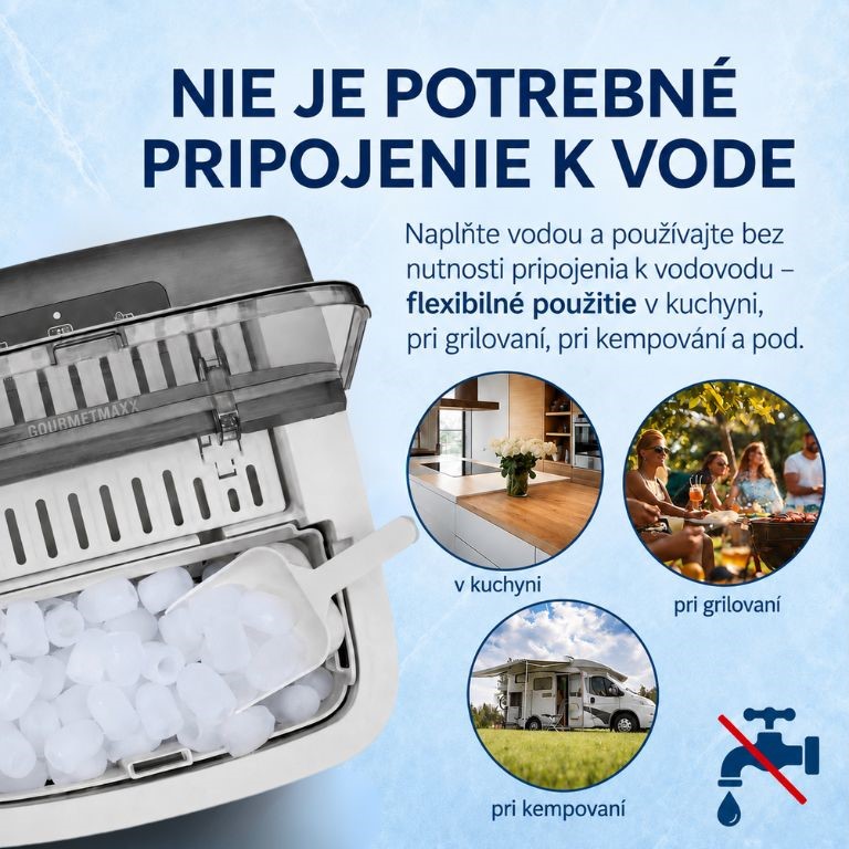 GourmetMaxx Výrobník ľadu 7 kociek  za 8 min 19975 (3)